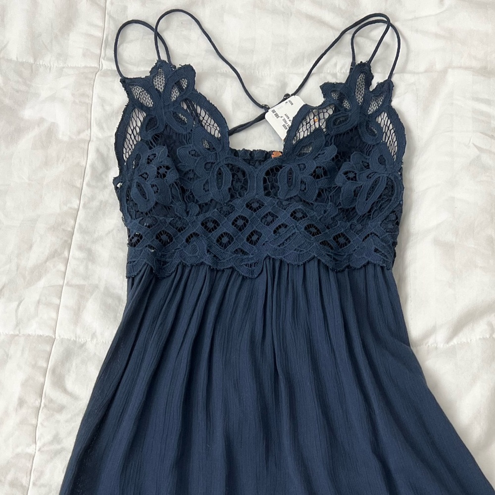 Dark blue free people dress, size small